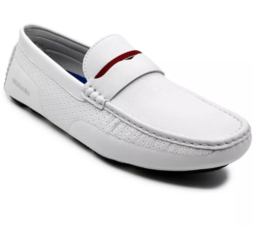 Akademiks Shoes Mens Size 7.5 White Tabor-01 Slip On Driving Loafers New Box